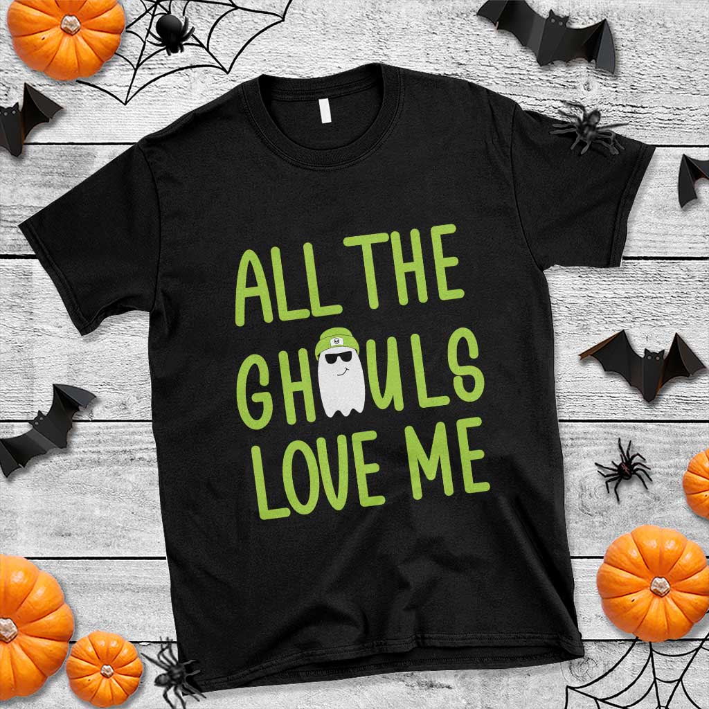 Halloween Boo Ghost Cute Costume T Shirt Funny All The Ghouls Love Me Shirt Boys Toddler Girls Kids Youth - Wonder Print Shop