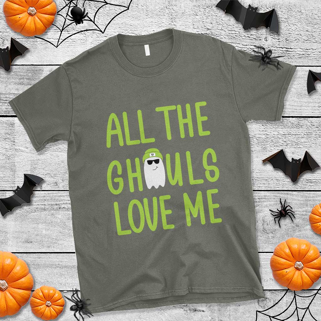 Halloween Boo Ghost Cute Costume T Shirt Funny All The Ghouls Love Me Shirt Boys Toddler Girls Kids Youth - Wonder Print Shop