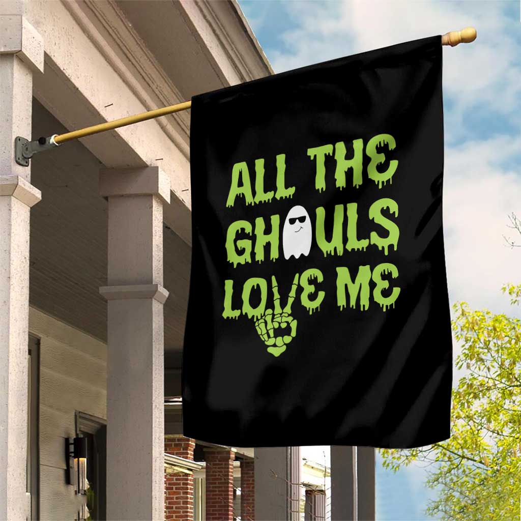 Halloween Skeleton Boo Ghost Cute Costume Garden Flag Funny All The Ghouls Love Me Shirt Boys Toddler Girls Kids Youth - Wonder Print Shop