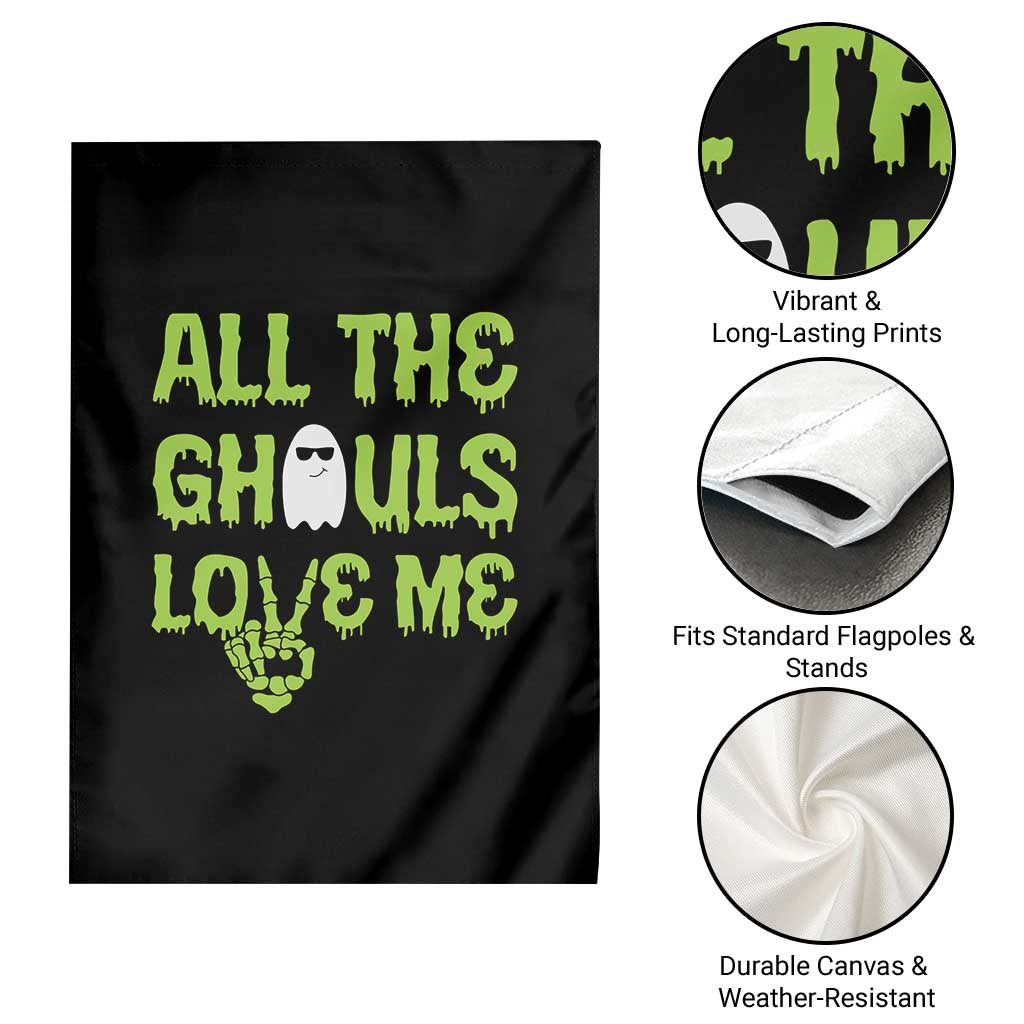 Halloween Skeleton Boo Ghost Cute Costume Garden Flag Funny All The Ghouls Love Me Shirt Boys Toddler Girls Kids Youth - Wonder Print Shop