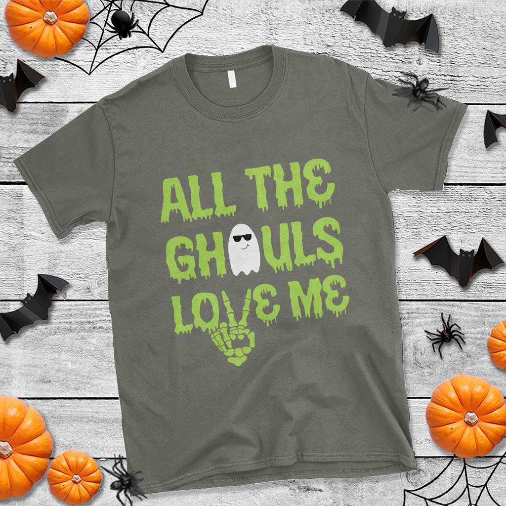 Halloween Skeleton Boo Ghost Cute Costume T Shirt Funny All The Ghouls Love Me Shirt Boys Toddler Girls Kids Youth - Wonder Print Shop