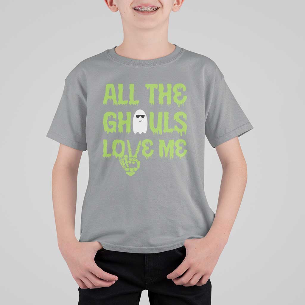 Halloween Skeleton Boo Ghost Cute Costume T Shirt For Kid Funny All The Ghouls Love Me Shirt Boys Toddler Girls Kids Youth - Wonder Print Shop