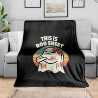 Retro Halloween Costume Women Throw Blanket This Is Boo Sheet Cute Spooky Ghost - Wonder Print Shop