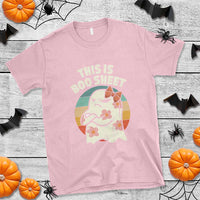 Retro Halloween Costume Women T Shirt This Is Boo Sheet Cute Spooky Ghost - Wonder Print Shop