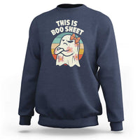 Retro Halloween Costume Women Sweatshirt This Is Boo Sheet Cute Spooky Ghost - Wonder Print Shop