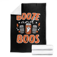 Retro Halloween Booze And Boos Throw Blanket Boo Sheet Ghost Spooky Season - Wonder Print Shop