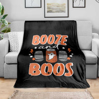 Retro Halloween Booze And Boos Throw Blanket Boo Sheet Ghost Spooky Season - Wonder Print Shop