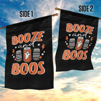 Retro Halloween Booze And Boos Garden Flag Boo Sheet Ghost Spooky Season - Wonder Print Shop
