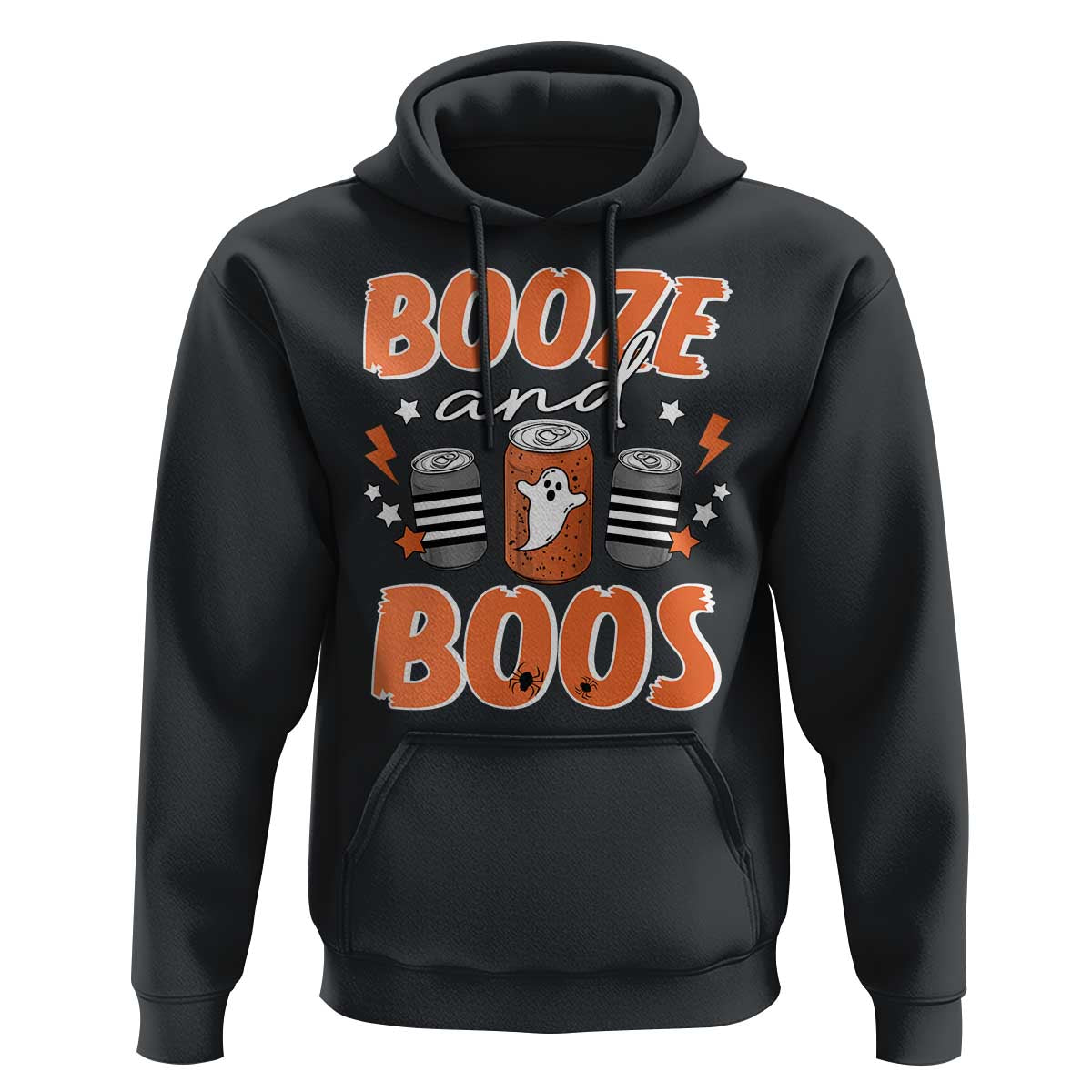 Retro Halloween Booze And Boos Hoodie Halloween Costume Ghost Spooky Season