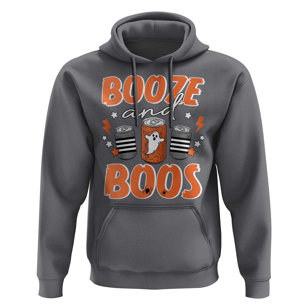 Retro Halloween Booze And Boos Hoodie Halloween Costume Ghost Spooky Season