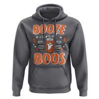 Retro Halloween Booze And Boos Hoodie Halloween Costume Ghost Spooky Season