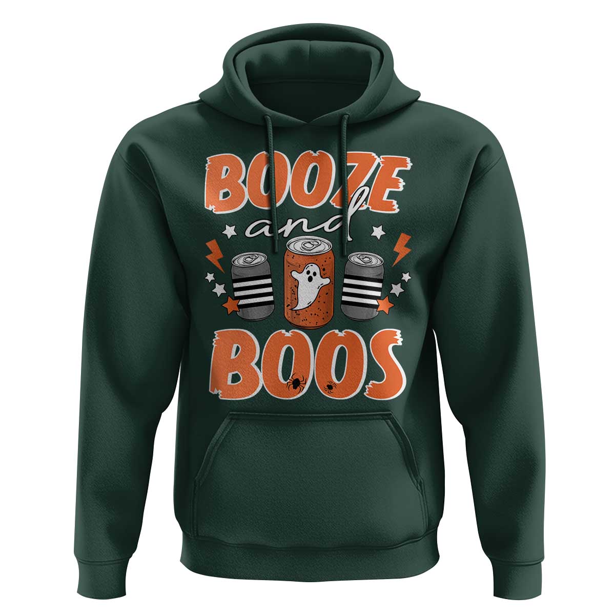 Retro Halloween Booze And Boos Hoodie Halloween Costume Ghost Spooky Season