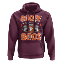 Retro Halloween Booze And Boos Hoodie Halloween Costume Ghost Spooky Season