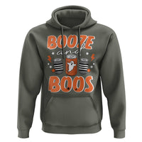 Retro Halloween Booze And Boos Hoodie Halloween Costume Ghost Spooky Season