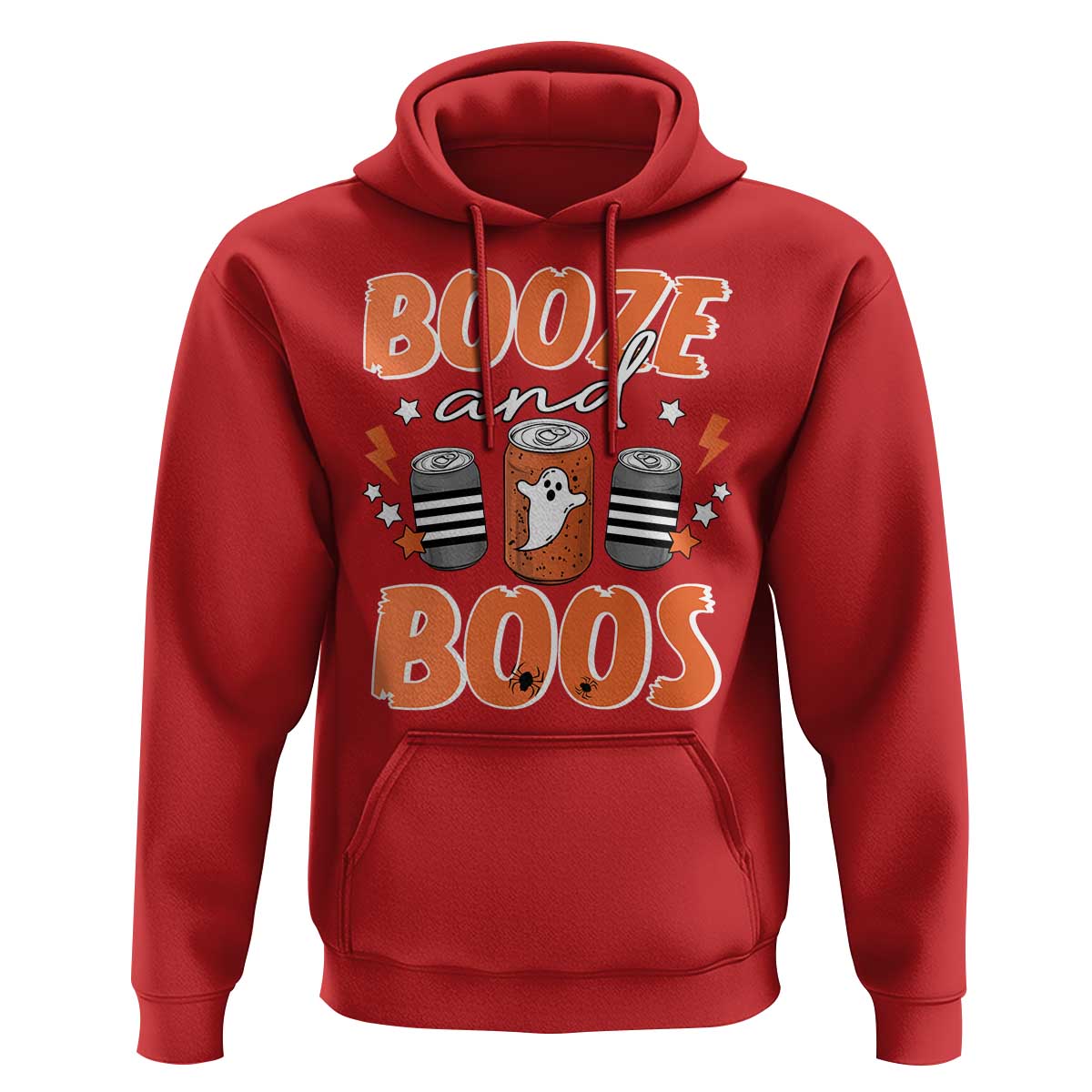 Retro Halloween Booze And Boos Hoodie Halloween Costume Ghost Spooky Season