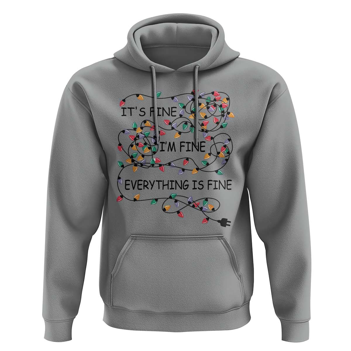Funny Christmas Hoodie It's Fine I'm Fine Everything Is Fine Xmas Lights TS10