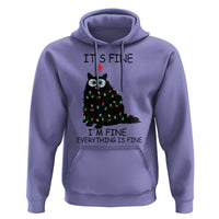 Funny Christmas Cat Hoodie It's Fine I'm Fine Everything Is Fine Meowy Catmas Xmas TS10