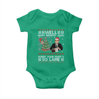 Funny Office Christmas Baby Onesie Party Well Happy Birthday Jesus TV Show Ugly Xmas - Wonder Print Shop