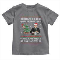 Funny Office Christmas Toddler T Shirt Party Well Happy Birthday Jesus TV Show Ugly Xmas - Wonder Print Shop