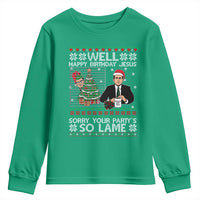 Funny Office Christmas Youth Sweatshirt Party Well Happy Birthday Jesus TV Show Ugly Xmas - Wonder Print Shop