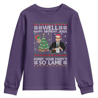 Funny Office Christmas Youth Sweatshirt Party Well Happy Birthday Jesus TV Show Ugly Xmas - Wonder Print Shop
