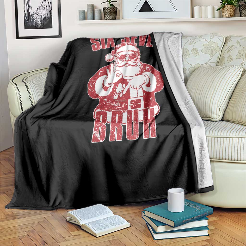 Six Seven Bruh Funny Christmas Throw Blanket Santa 67 Meme Teens Boys Kids Xmas Pajamas - Wonder Print Shop