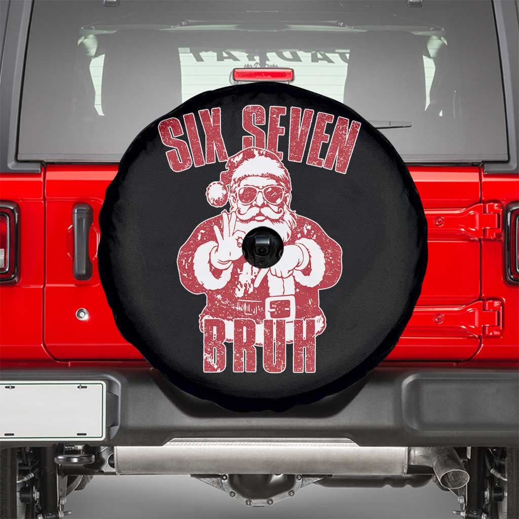 Six Seven Bruh Funny Christmas Spare Tire Cover Santa 67 Meme Teens Boys Kids Xmas Pajamas - Wonder Print Shop