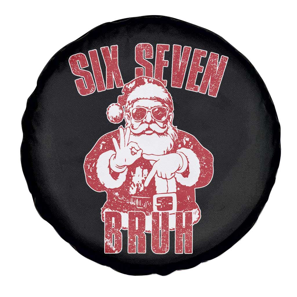 Six Seven Bruh Funny Christmas Spare Tire Cover Santa 67 Meme Teens Boys Kids Xmas Pajamas - Wonder Print Shop