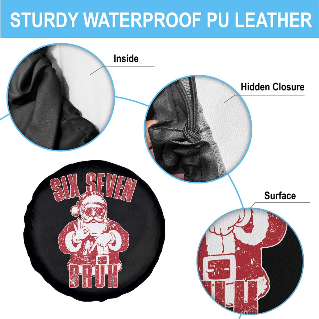 Six Seven Bruh Funny Christmas Spare Tire Cover Santa 67 Meme Teens Boys Kids Xmas Pajamas - Wonder Print Shop