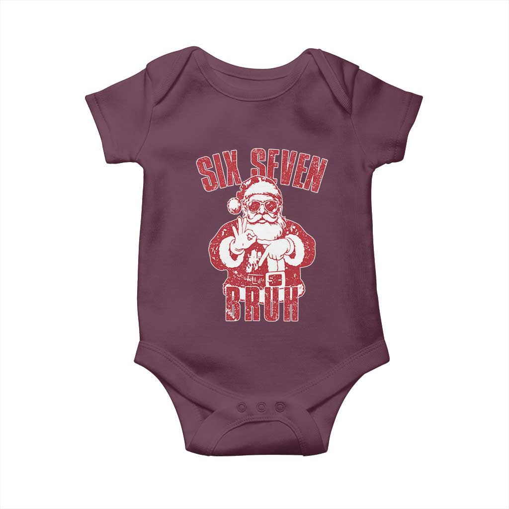 Six Seven Bruh Funny Christmas Baby Onesie Santa 67 Meme Teens Boys Kids Xmas Pajamas - Wonder Print Shop