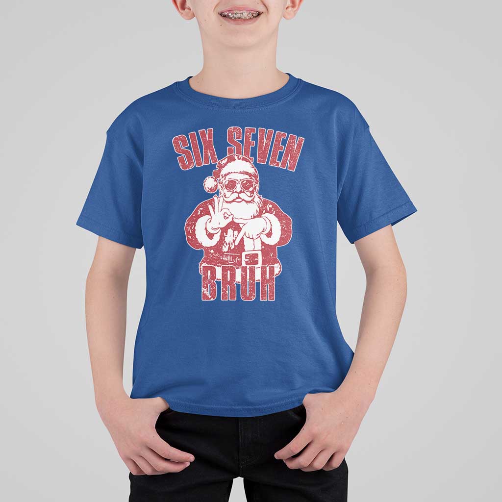 Six Seven Bruh Funny Christmas T Shirt For Kid Santa 67 Meme Teens Boys Kids Xmas Pajamas - Wonder Print Shop