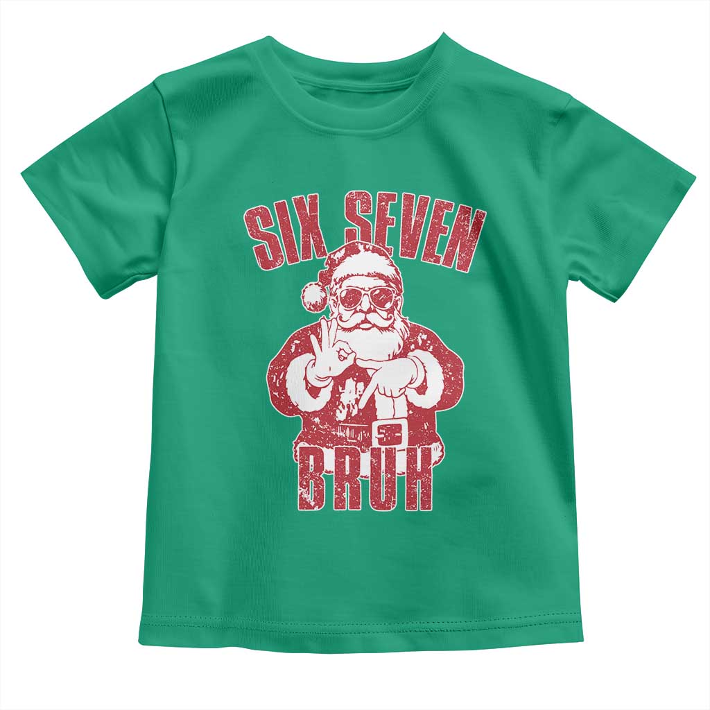 Six Seven Bruh Funny Christmas Toddler T Shirt Santa 67 Meme Teens Boys Kids Xmas Pajamas - Wonder Print Shop