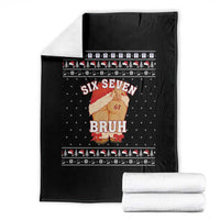Funny Six Seven 6 7 Meme Ugly Christmas Throw Blanket Santa 67 Meme Xmas Pajamas - Wonder Print Shop