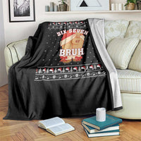 Funny Six Seven 6 7 Meme Ugly Christmas Throw Blanket Santa 67 Meme Xmas Pajamas - Wonder Print Shop