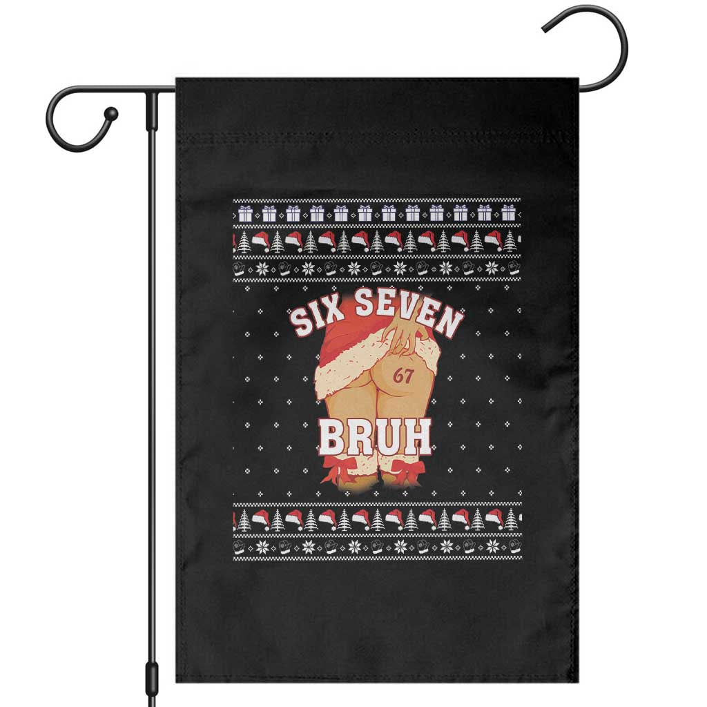 Funny Six Seven 6 7 Meme Ugly Christmas Garden Flag Santa 67 Meme Xmas Pajamas - Wonder Print Shop