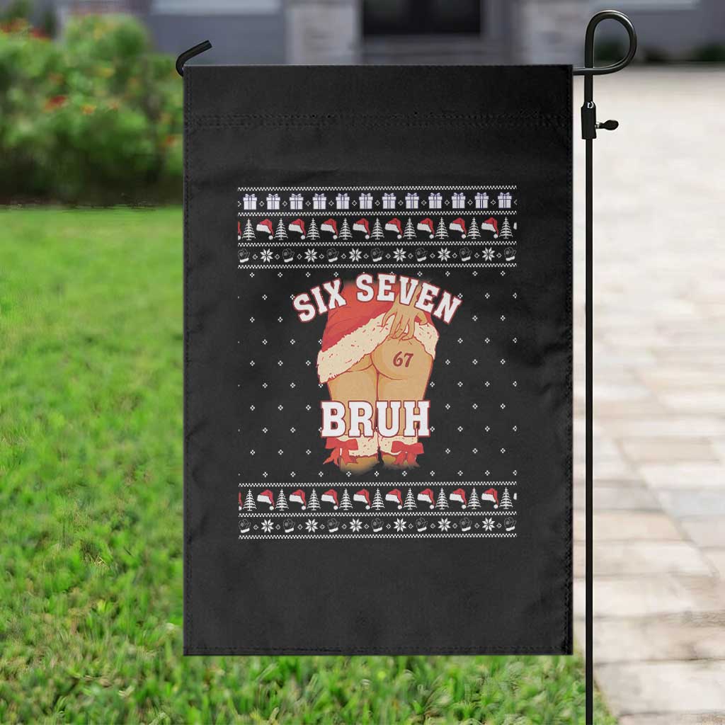 Funny Six Seven 6 7 Meme Ugly Christmas Garden Flag Santa 67 Meme Xmas Pajamas - Wonder Print Shop