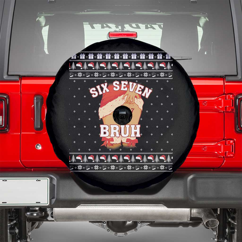 Funny Six Seven 6 7 Meme Ugly Christmas Spare Tire Cover Santa 67 Meme Xmas Pajamas - Wonder Print Shop