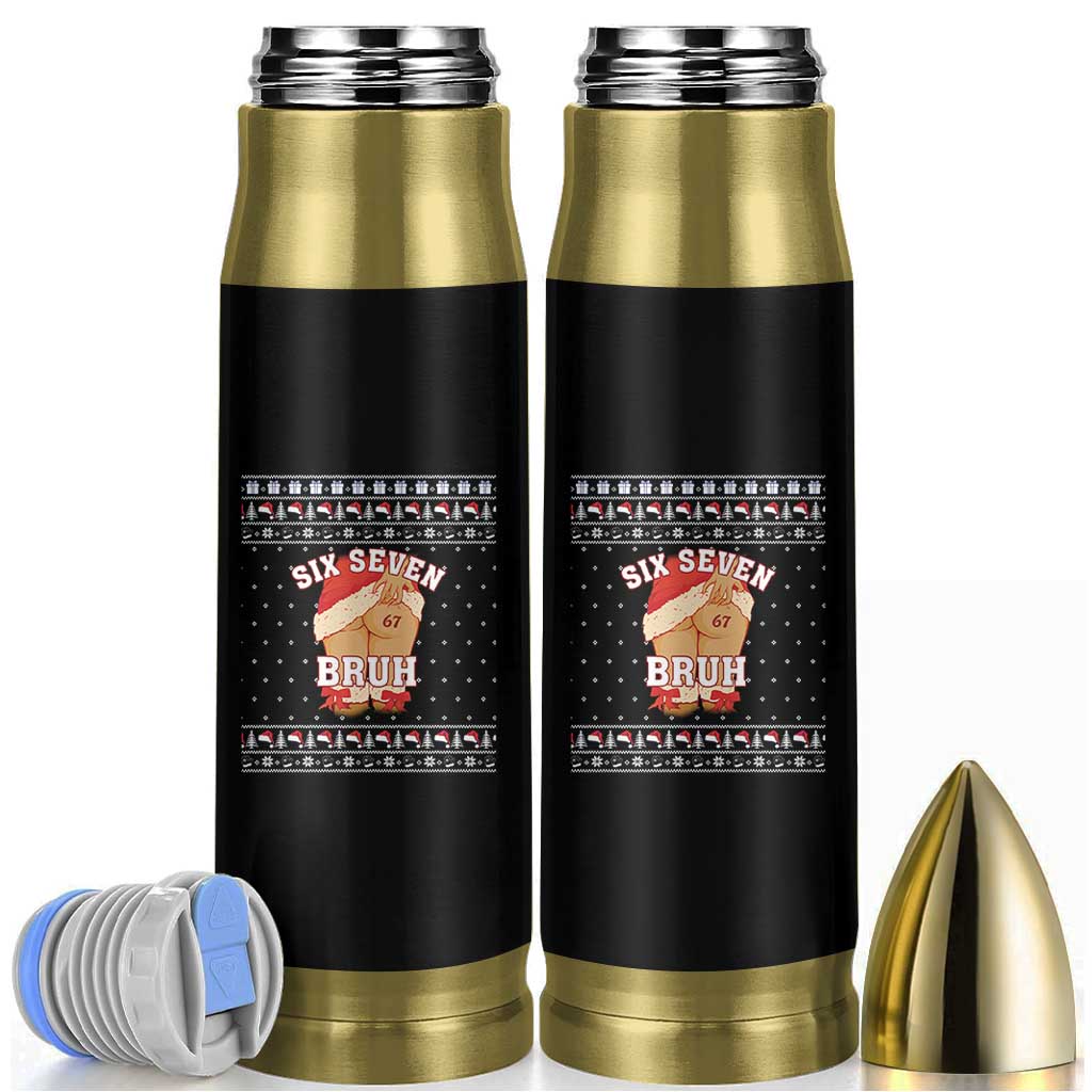 Funny Six Seven 6 7 Meme Ugly Christmas Bullet Tumbler Santa 67 Meme Xmas Pajamas - Wonder Print Shop