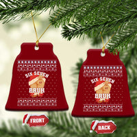 Funny Six Seven 6 7 Meme Ugly Christmas Ceramic Ornament Santa 67 Meme Xmas Pajamas - Wonder Print Shop