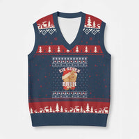 Funny Six Seven 6 7 Meme Ugly Xmas V-Neck Knit Sweater Vest Santa 67 Meme Xmas Pajamas - Wonder Print Shop