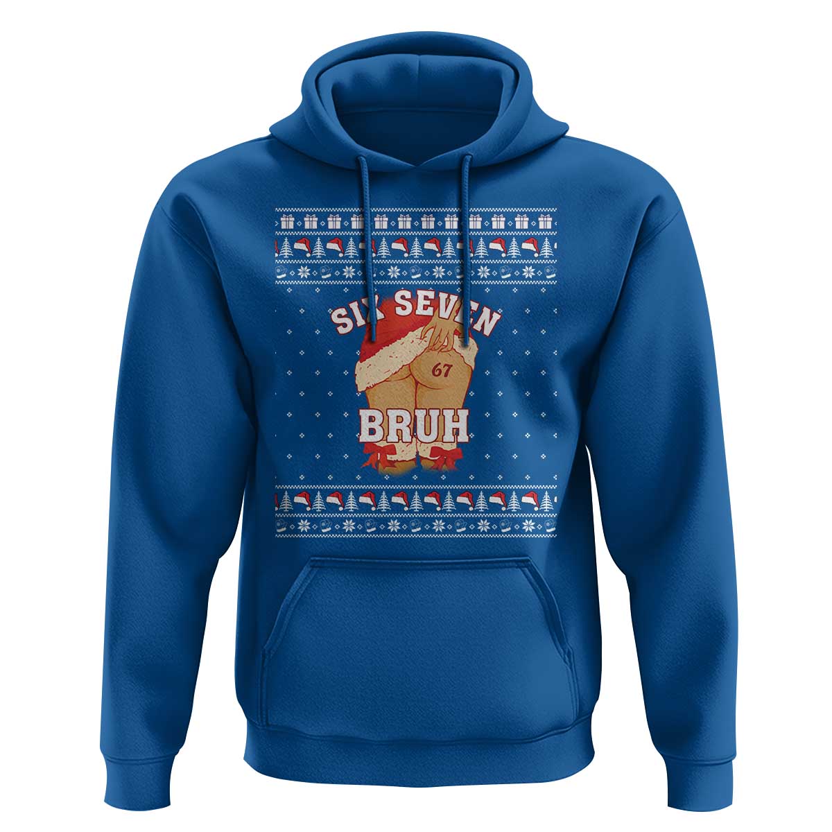 Funny Six Seven 6 7 Meme Ugly Christmas Hoodie Santa 67 Meme Xmas Pajamas - Wonder Print Shop