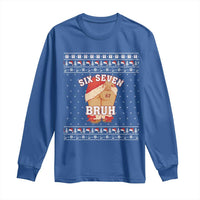 Funny Six Seven 6 7 Meme Ugly Christmas Long Sleeve Shirt Santa 67 Meme Xmas Pajamas - Wonder Print Shop