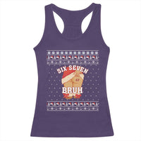 Funny Six Seven 6 7 Meme Ugly Christmas Racerback Tank Top Santa 67 Meme Xmas Pajamas - Wonder Print Shop