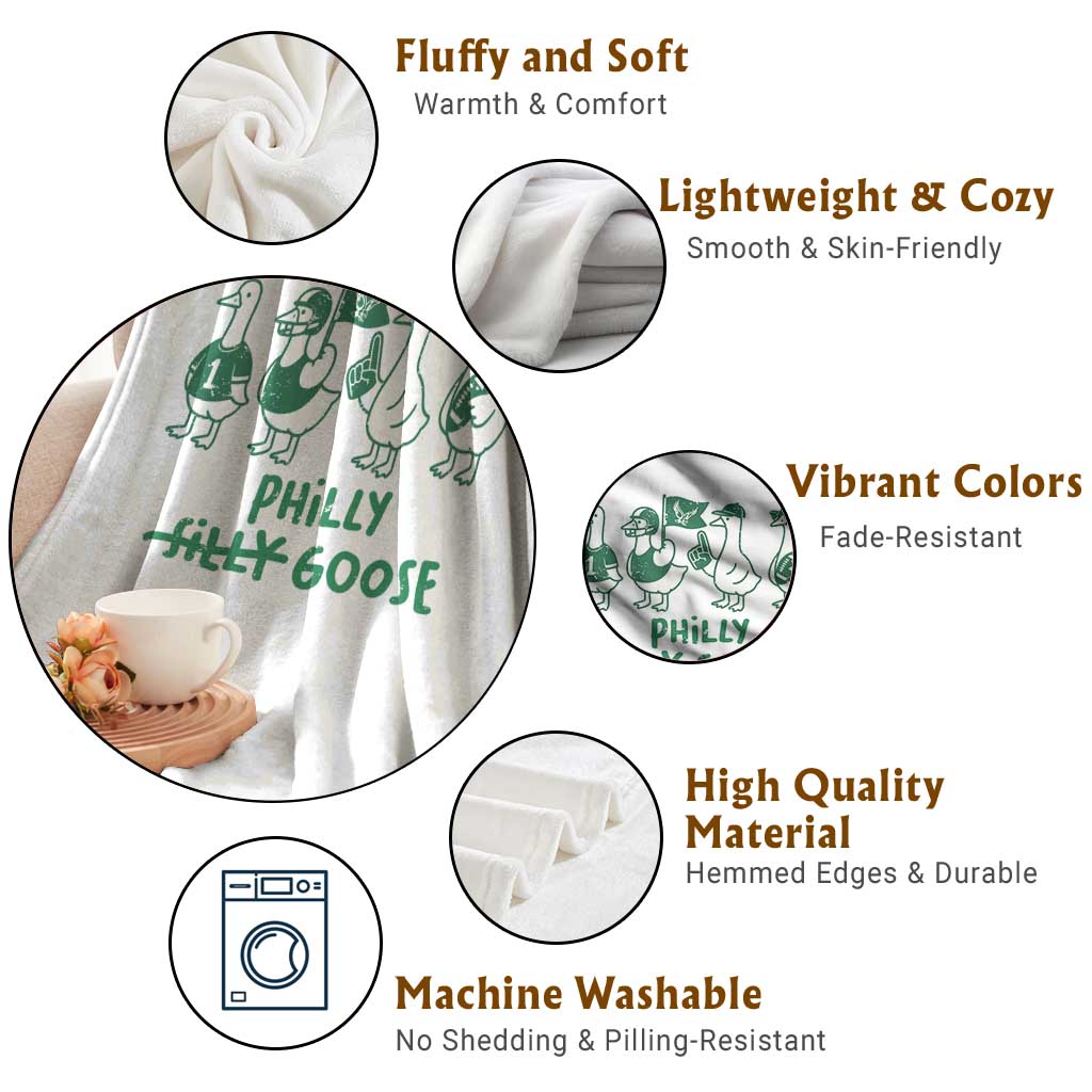 Philly Goose Throw Blanket Funny Philadelphia Football Fan Gear Silly Gooses - Wonder Print Shop