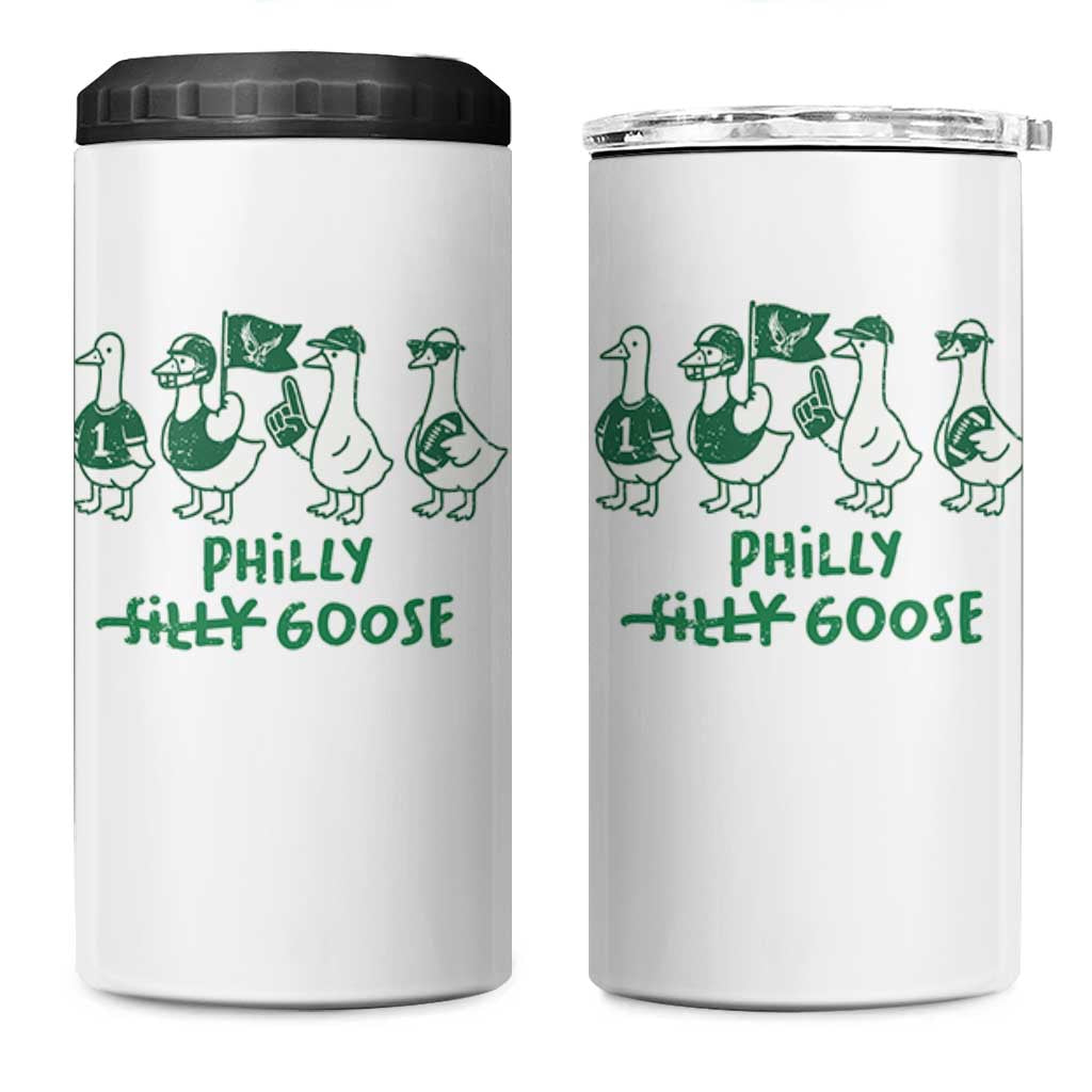 Philly Goose 4 in 1 Can Cooler Tumbler Funny Philadelphia Football Fan Gear Silly Gooses - Wonder Print Shop