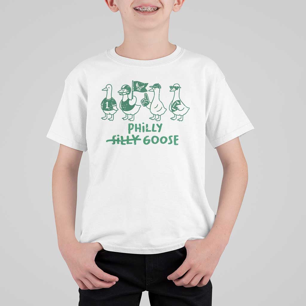 Philly Goose T Shirt For Kid Funny Philadelphia Football Fan Gear Silly Gooses - Wonder Print Shop