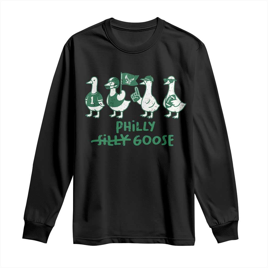 Philly Goose Long Sleeve Shirt Funny Philadelphia Football Fan Gear Silly Gooses - Wonder Print Shop