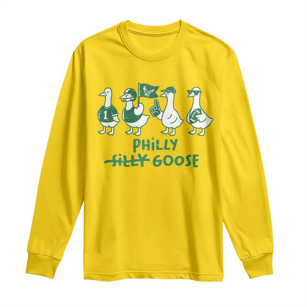 Philly Goose Long Sleeve Shirt Funny Philadelphia Football Fan Gear Silly Gooses - Wonder Print Shop