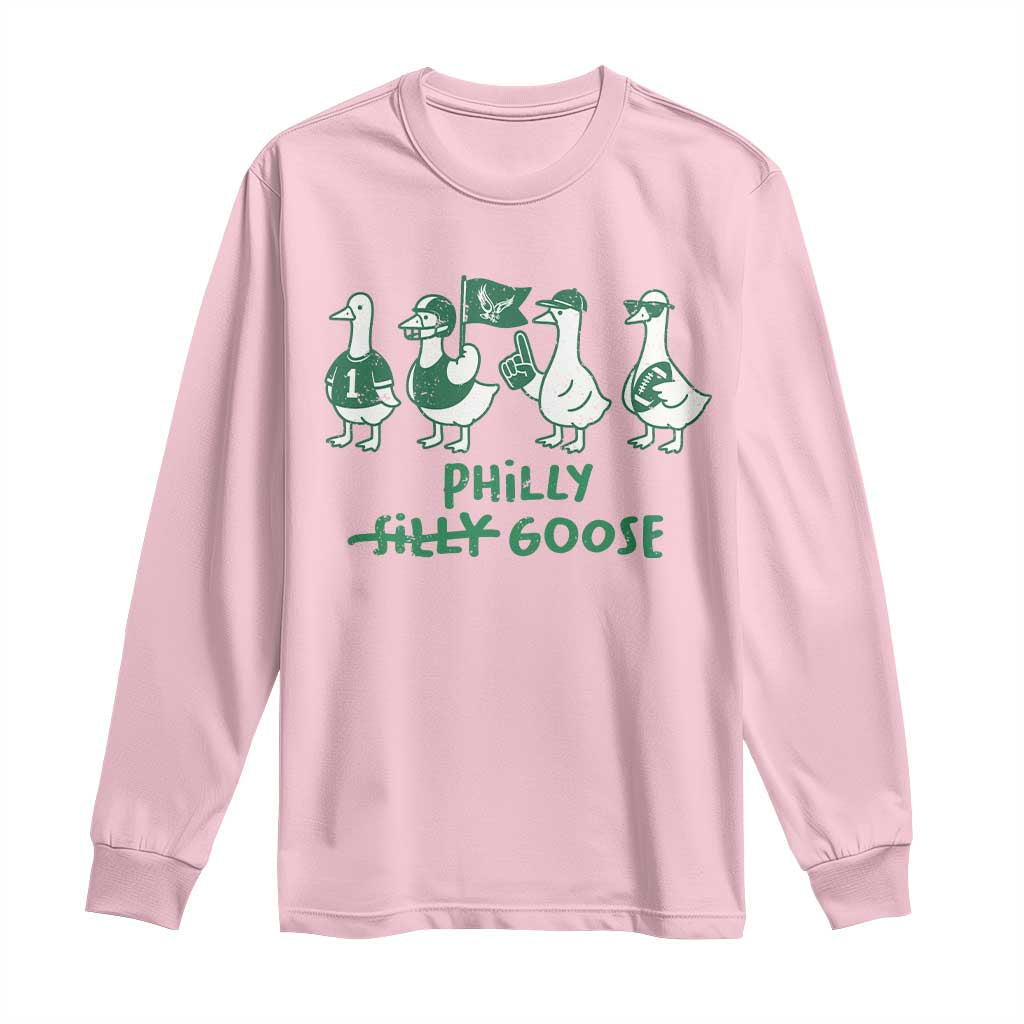 Philly Goose Long Sleeve Shirt Funny Philadelphia Football Fan Gear Silly Gooses - Wonder Print Shop