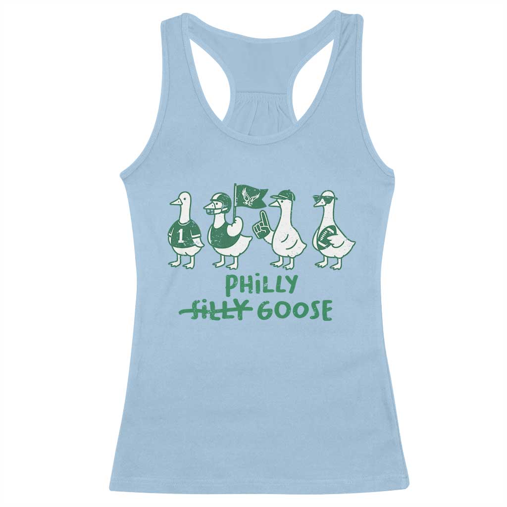 Philly Goose Racerback Tank Top Funny Philadelphia Football Fan Gear Silly Gooses - Wonder Print Shop